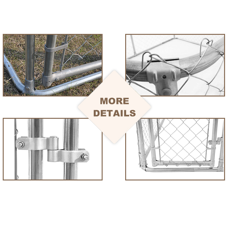 High Quality Fencing Outdoor Heavy Duty Dog Kennels Large Outdoor Run Cage with Shelter for Sale