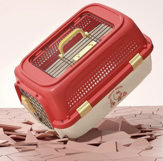 Durable Airline Approved Cat Carrier Cage for Travel and Vet Visits