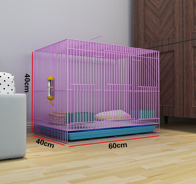 Multi-Pet Indoor Iron Rabbit Hutch Removable Tray Stylish Easy Clean 4-Door Space-Saving Foldable Easy Assembly for Pet Stores