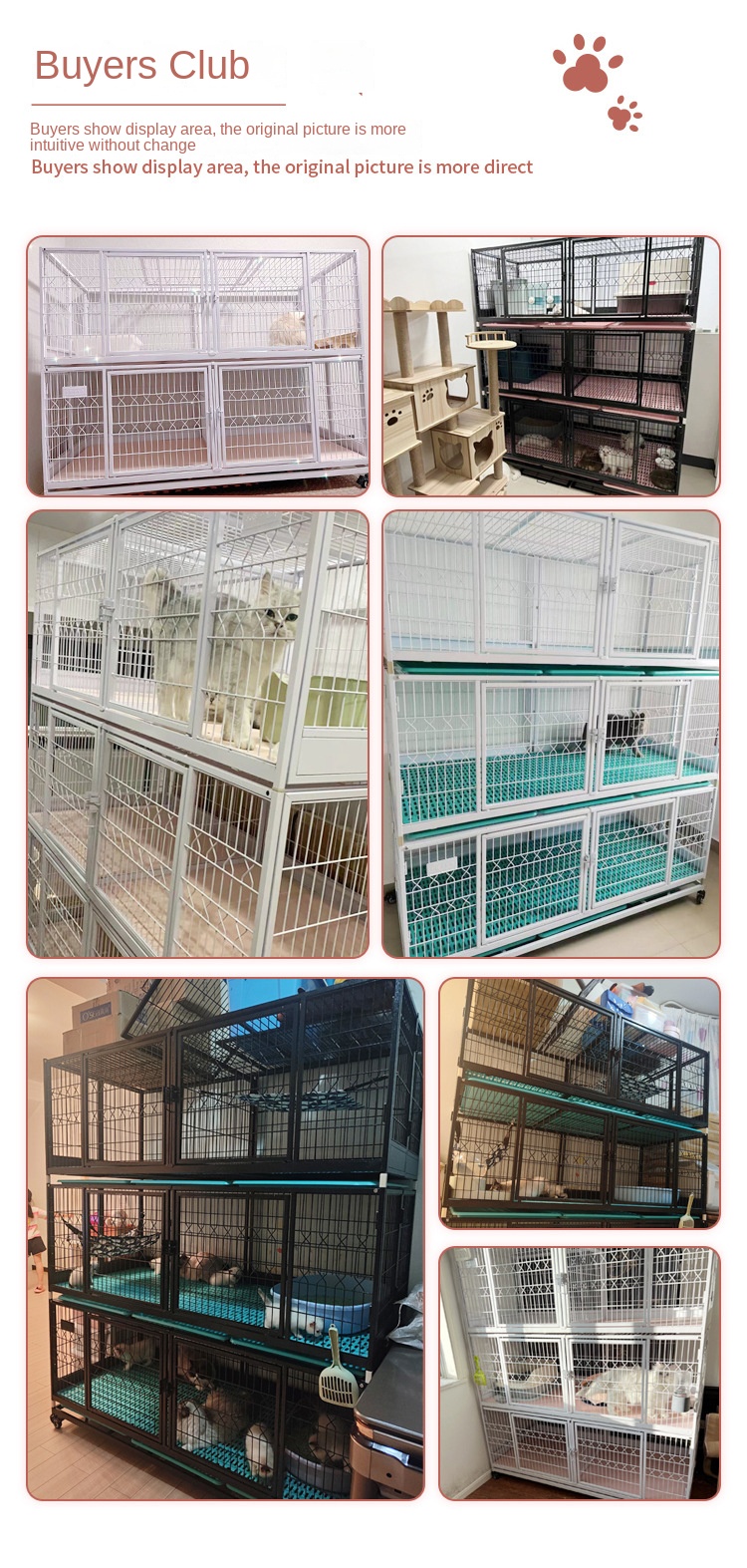 Professional 3-Layer Folding Cat Cage Commercial Breeding Cage
