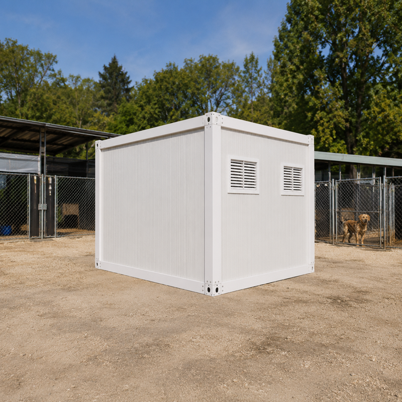 Wholesale Modular Prefab Dog Kennel Pet Boarding House Outdoor Container Pet Hotel Insulated Portable Animal Shelter