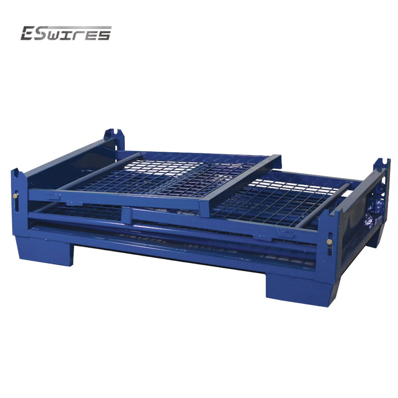 Powder Coated Collapsible Stackable Color Customized Pallet Crate Metal