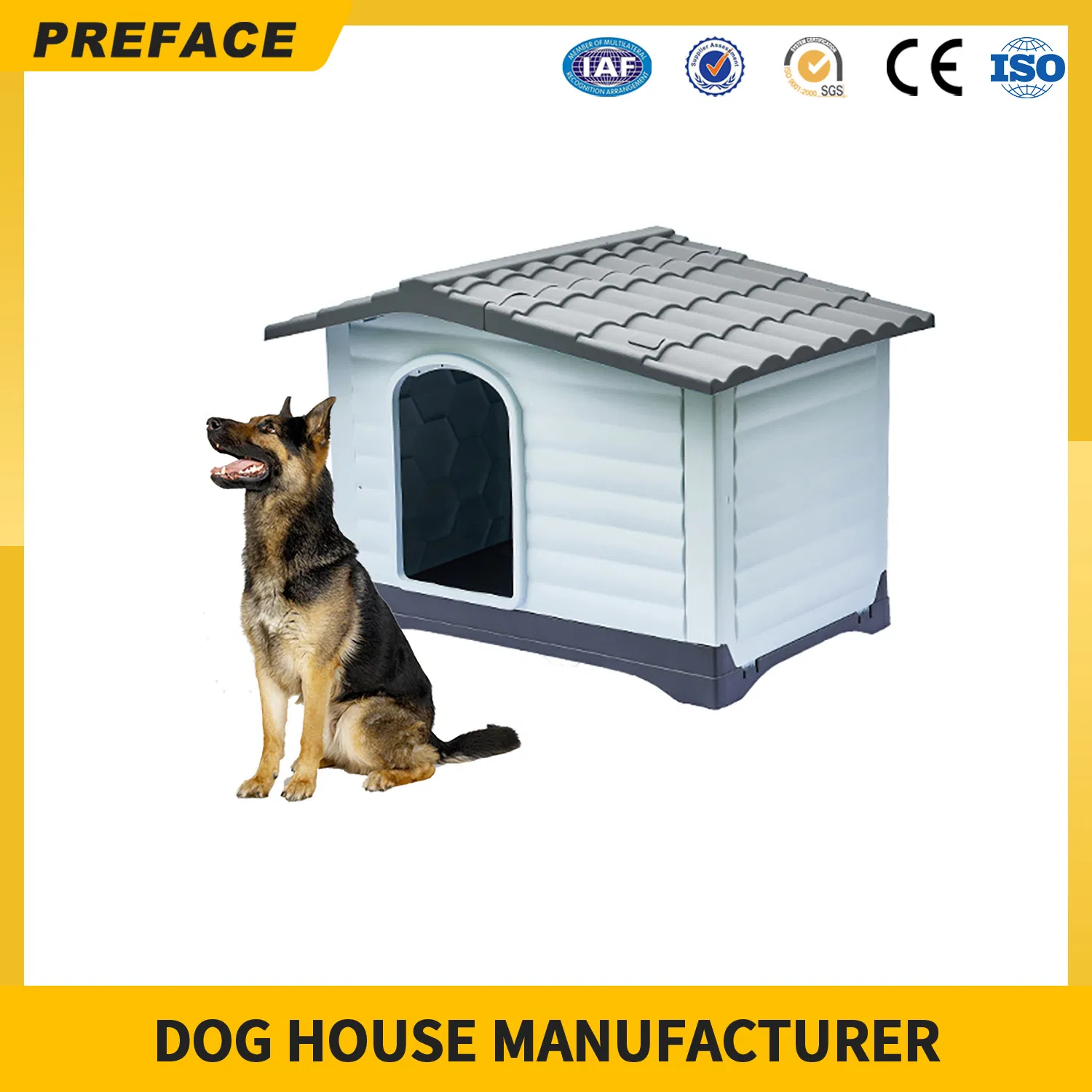 Waterproof Ventilate Large Luxury Pet Kennel All Weather Dog House Puppy Shelter Indoor Outdoor Plastic Pet Dog House