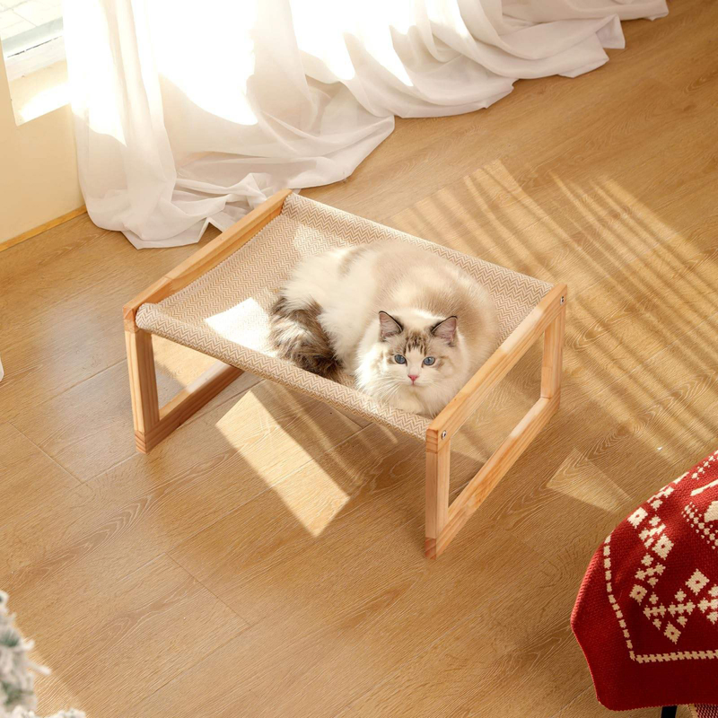 Indoor Adjustable Grass Pet House Cotton Roof Luxury Design Wall-Mounted Cat Hammock Bed for Small Cats Bedroom/Living Room Use