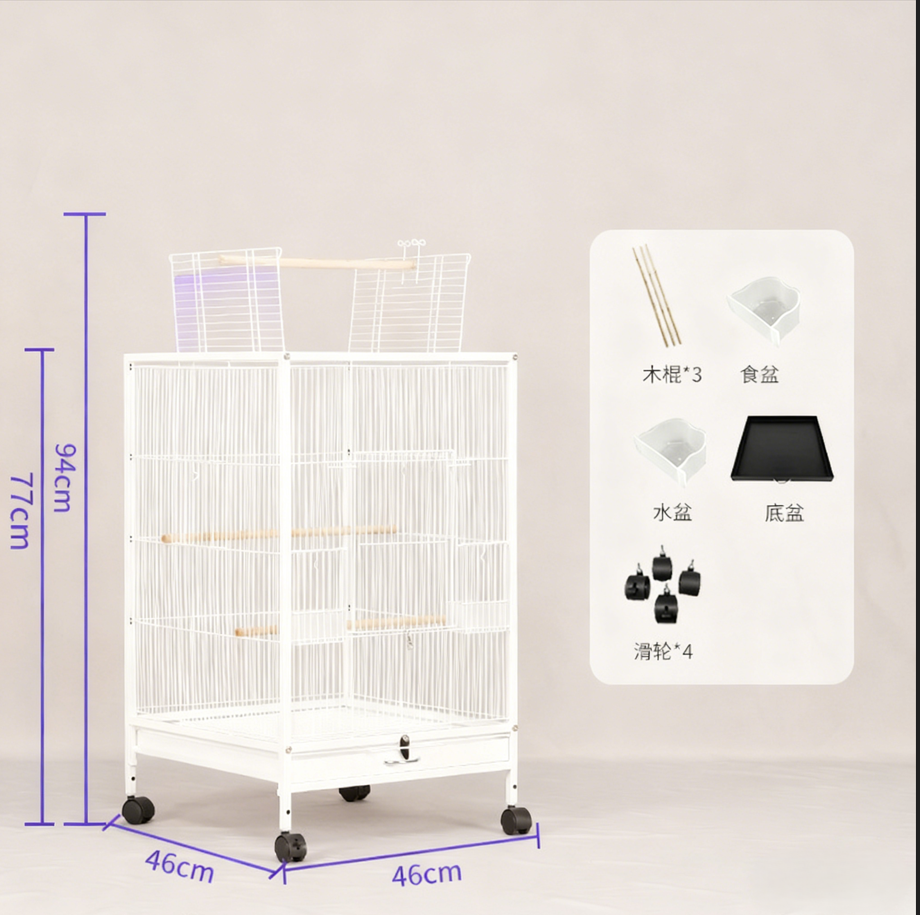 Small Luxury Villa Art Bird Breeding Metal Iron Parrot Cage Modern Style with Button Closure and Breathable Feature Boxed