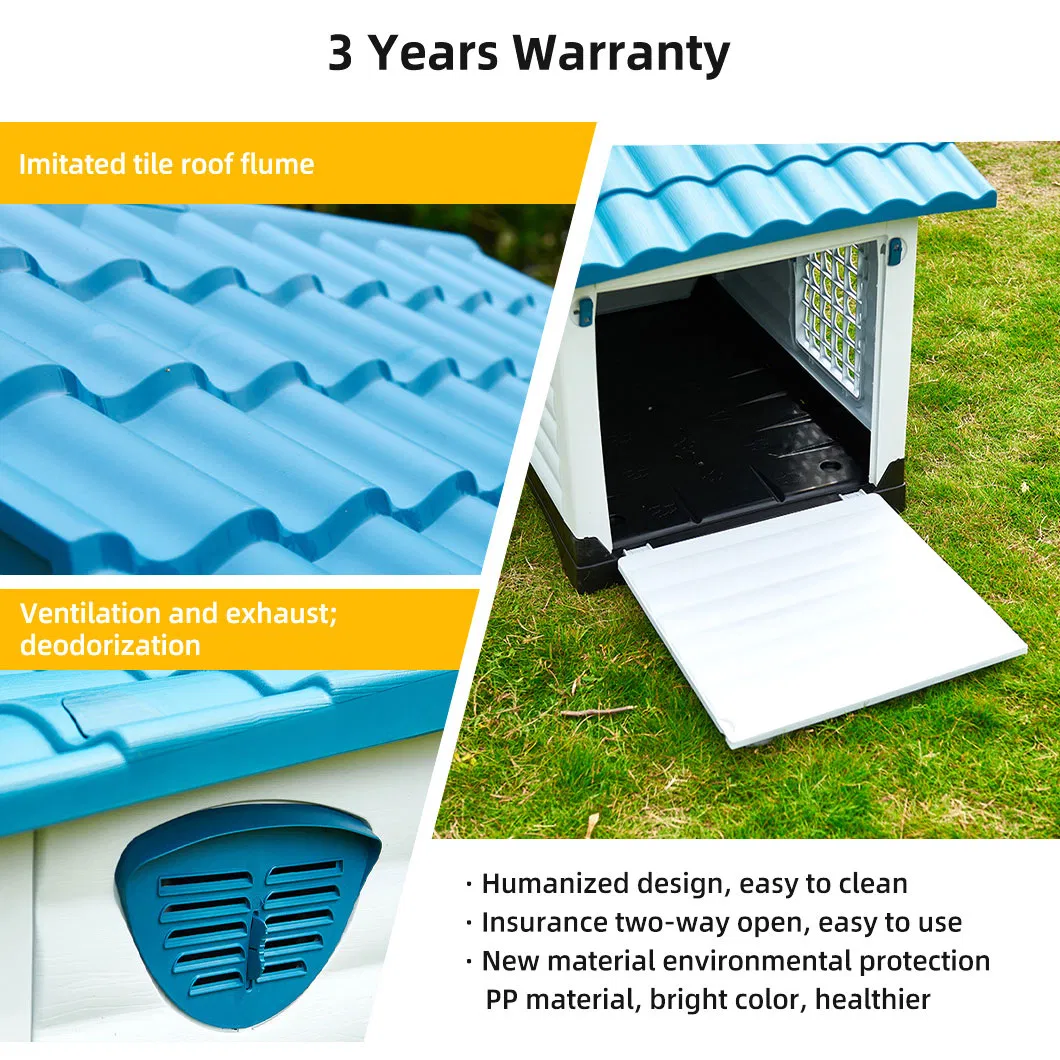 Wholesale Two Doors Outdoor Indoor Waterproof Plastic Pet Dog House Dog Kennel Removable Breathable OEM Custom Modern Luxury Plastic Dog House