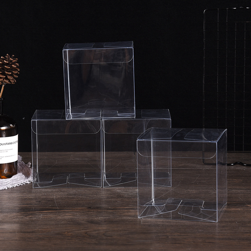 Custom Printed Transparent PET Folding Plastic Clear Packaging Box Recyclable For Stickers And Craft Use