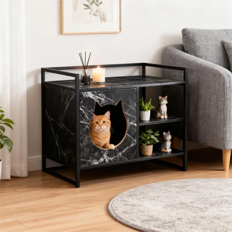 Wooden Pet Cat House Front View