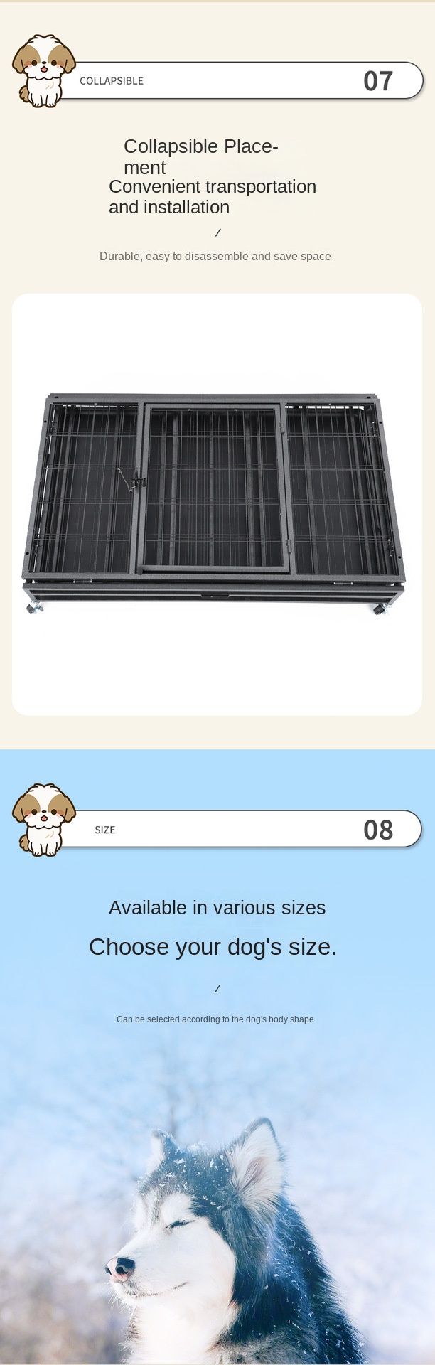 Dog Cage Foldable Space Pet Cage View 5