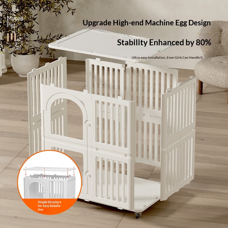 Pet Cages Enclosure Modern Indoor Stackable Large Plastic Dog Cage with Wheels for Small Dog