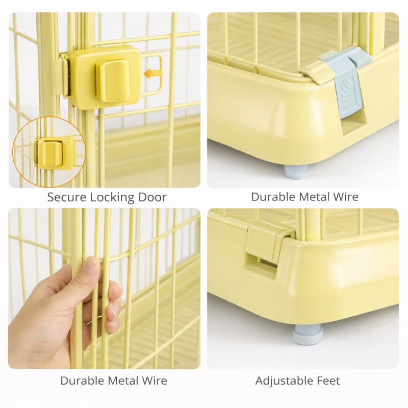 Multi Color Dog Crate Heavy Duty Pet Kennel With Strong Wire Frame And Easy Clean Base