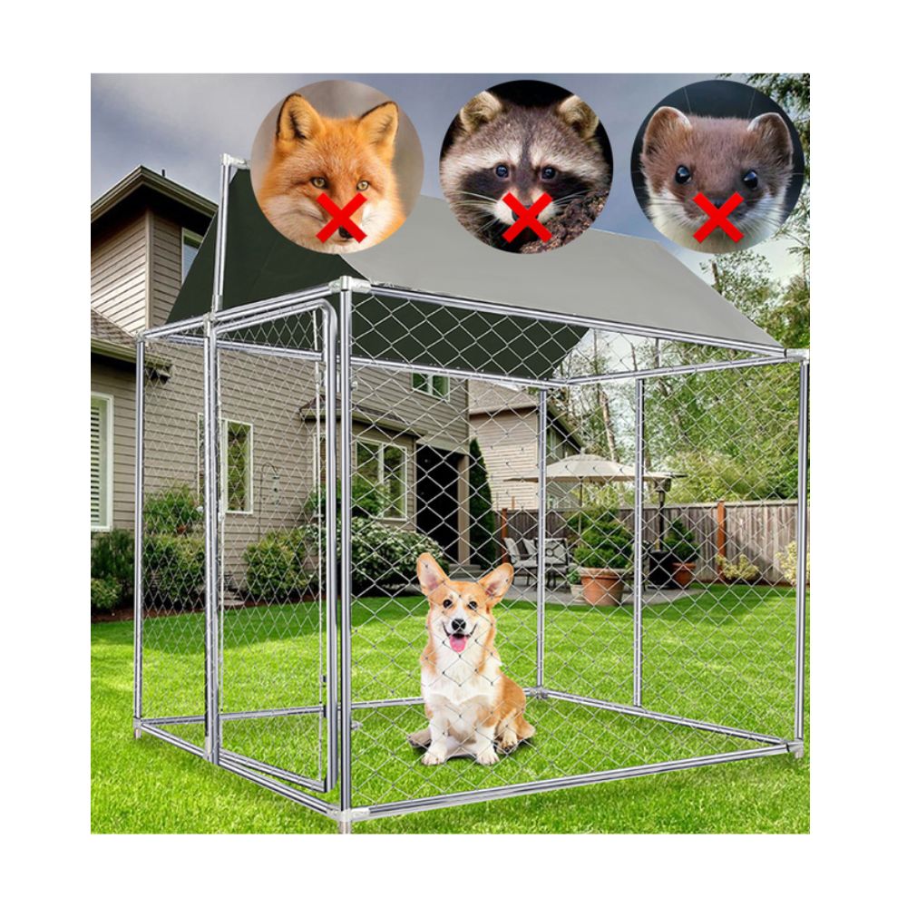 Factory Direct Custom Galvanized Steel Dog Kennel 2x2x2m Large Outdoor Dog Kennels with Waterproof Cover