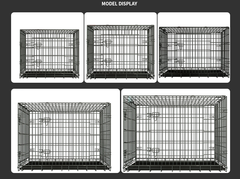 Double Door Folding Metal Dog Cage
