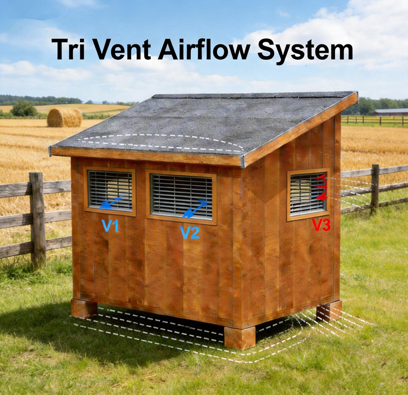 Breathable Outdoor Wooden Dog House Kennel for Large Dogs with Triple Ventilation System GYDH-M-B-V17