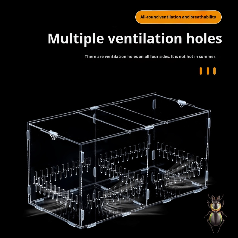 Modern Acrylic Reptile Breeding Box Transparent Pet Mantis Cricket Snake Unicorn Beetle Snail Hermit Crab Assembly Enclosure