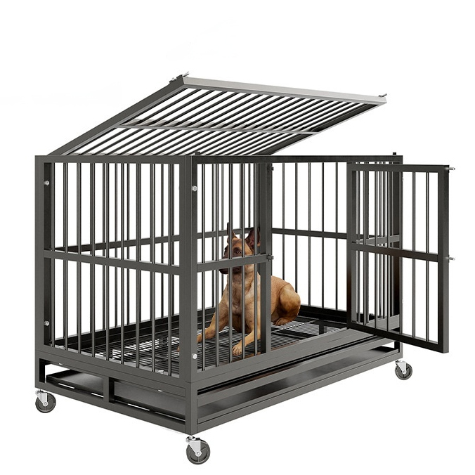 Princess Fish Large Dog Crate 48 X 38 Inch Heavy Duty Indestructible Escape Proof Kennel Foldable Lockable Dog Cages Box Packed