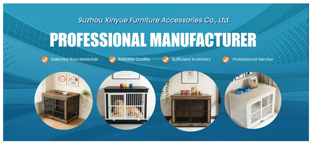 Furniture-Style Storage Dog House with Indoor Pet Kennel with Top Cabinet for Small/Medium Dogs