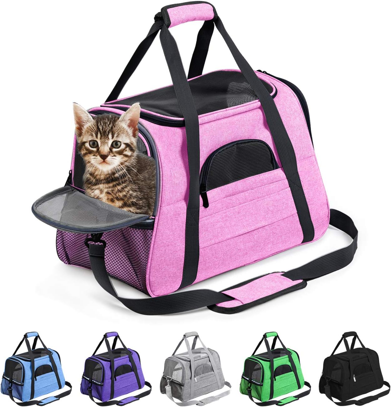 Custom Printed Waterproof Breathable Polyester Folding Dog Cage Crate Expandable Soft-Sided Pet Carrier Removable Fleece Pad