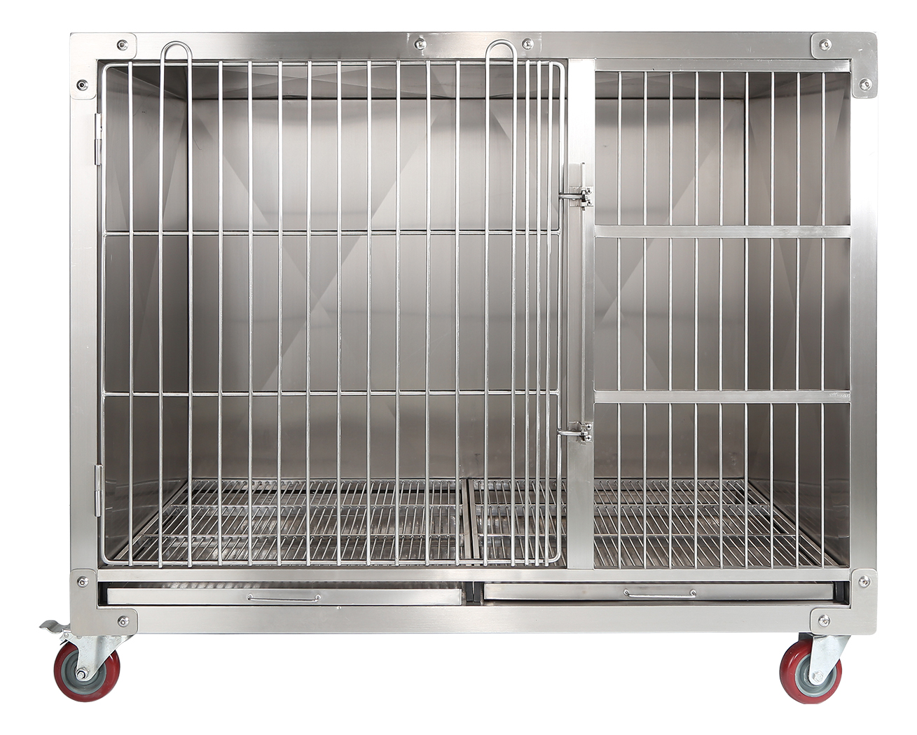 Removable Drain Tray Veterinary Cage Sloped Floor Drip Free System for Efficient Cleaning Animal Hospital Hygiene Standard