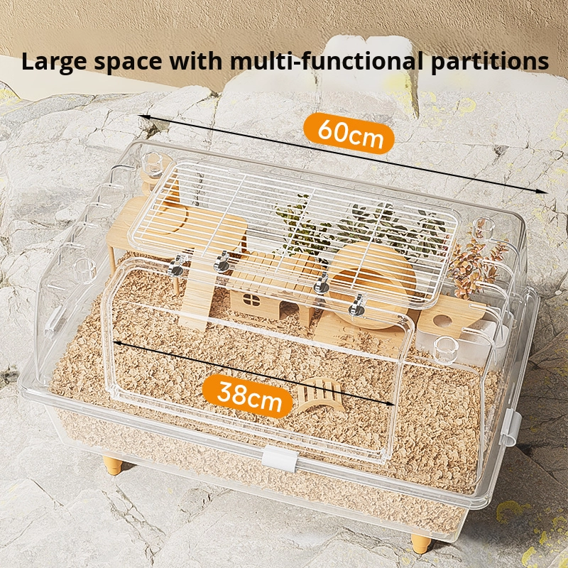 Large Acrylic Hamster Cage Transparent Multi-Level Rodent Habitat Villa Premium Small Animal Enclosure