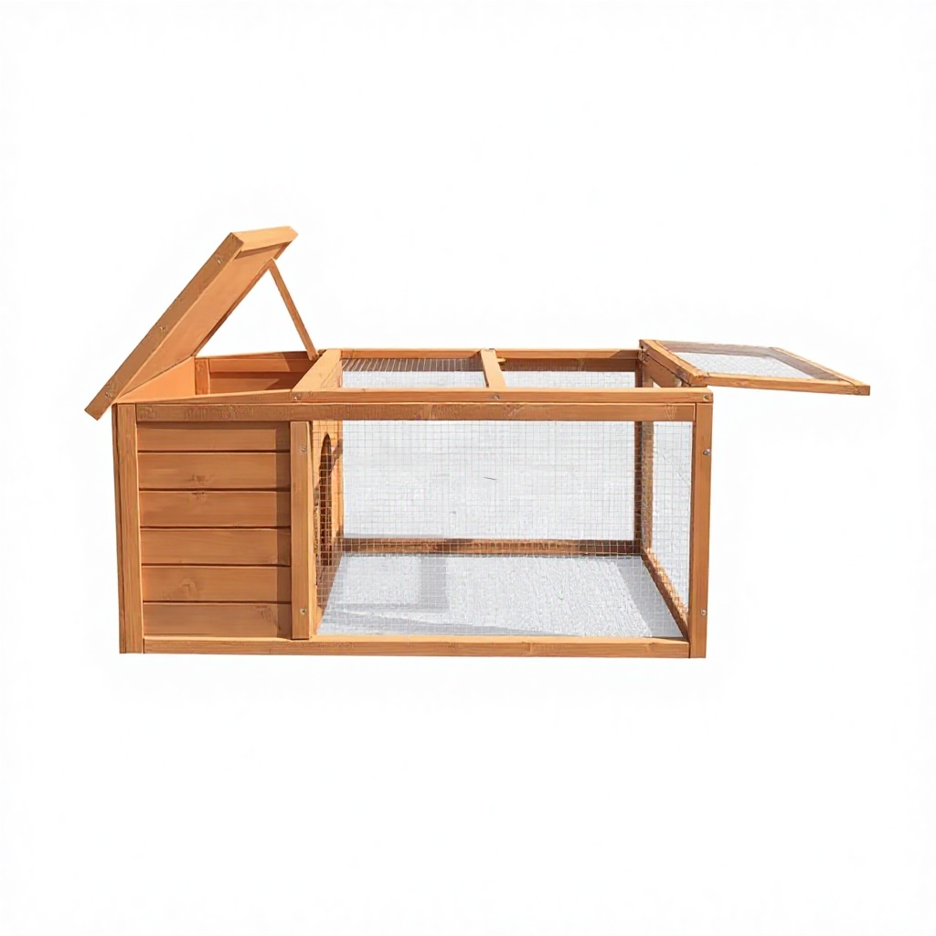 Factory Supply Modern Wooden Breathable Small Animal Cage Rabbit Hutch Bunny House with Running Cage for Small Animal