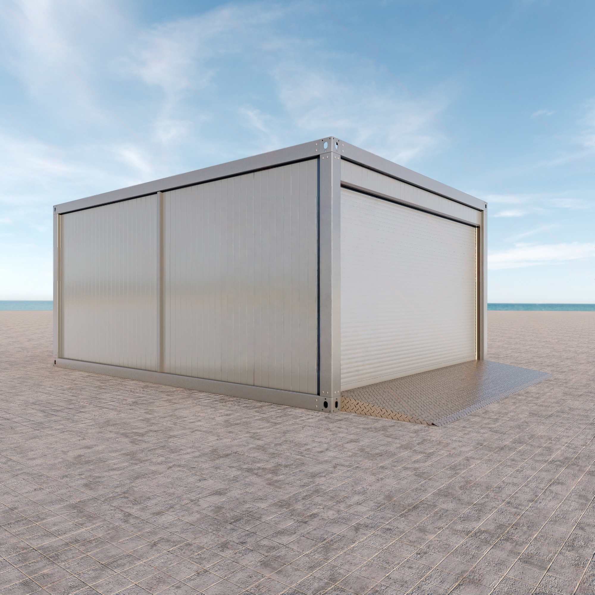 Factory Customized Outdoor Warehouse Workshop Garden Prefab Container Garden Car Shed Garage Shelter House With Door Roller