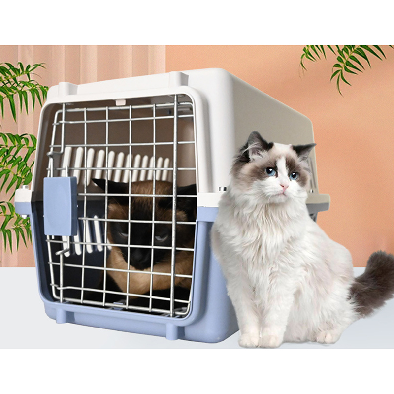 Durable Pet Carry Cage Tray Portable Plastic Travel Box Outdoor Airline Pet Cage
