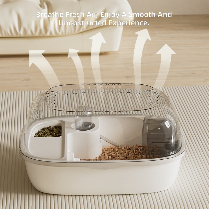 Big Space Hamster House Villa Multi-function Hideaway Enclosure for Dwarf &amp; Syrian Hamster Easy Clean Small Animal Cage