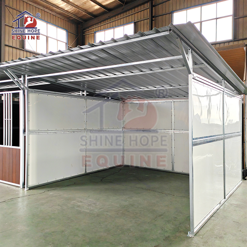 Horse shelter with HDPE panel