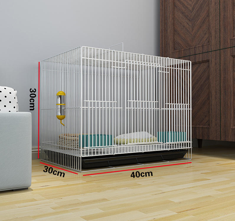 Multi-Pet Indoor Iron Rabbit Hutch Removable Tray Stylish Easy Clean 4-Door Space-Saving Foldable Easy Assembly for Pet Stores