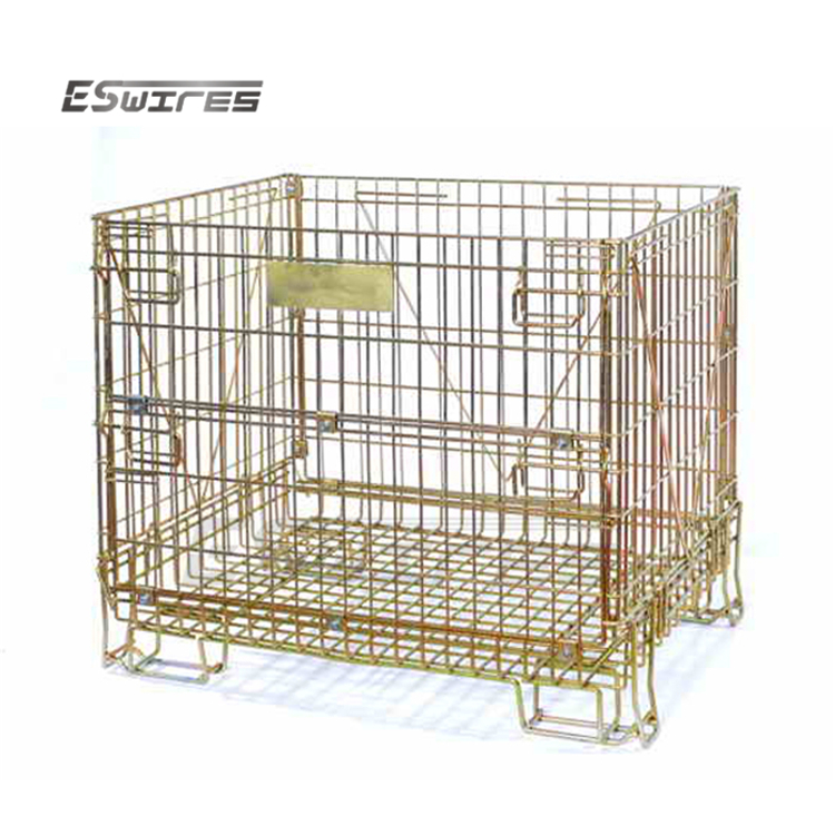 Customized Packaging Foldable Mesh Design Metal Collapsible Crate For PET Preforms Storage