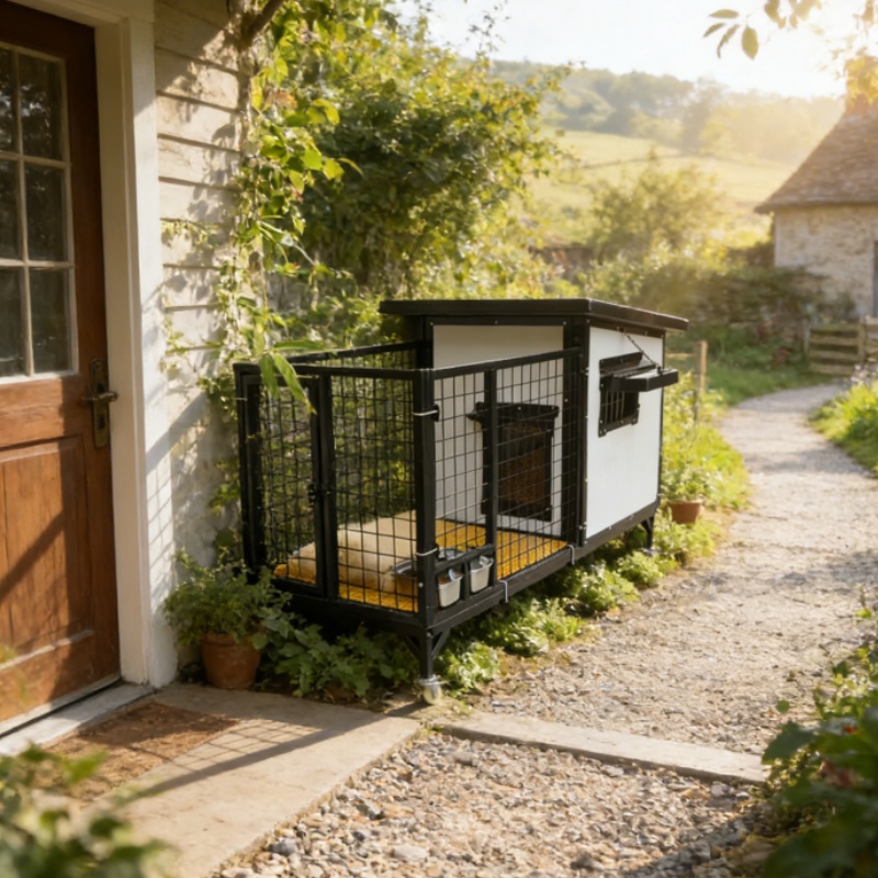Puppy Training Outdoor Crate - Included Divider for Size Adjustment