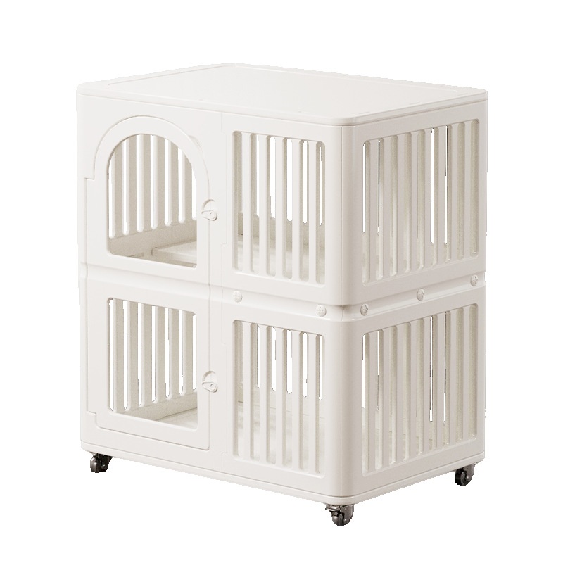 Pet Cages Enclosure Modern Indoor Stackable Large Plastic Dog Cage with Wheels for Small Dog