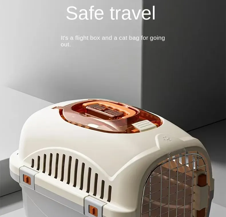 Airline-Approved PP Plastic Pet Transport Cage - Details View