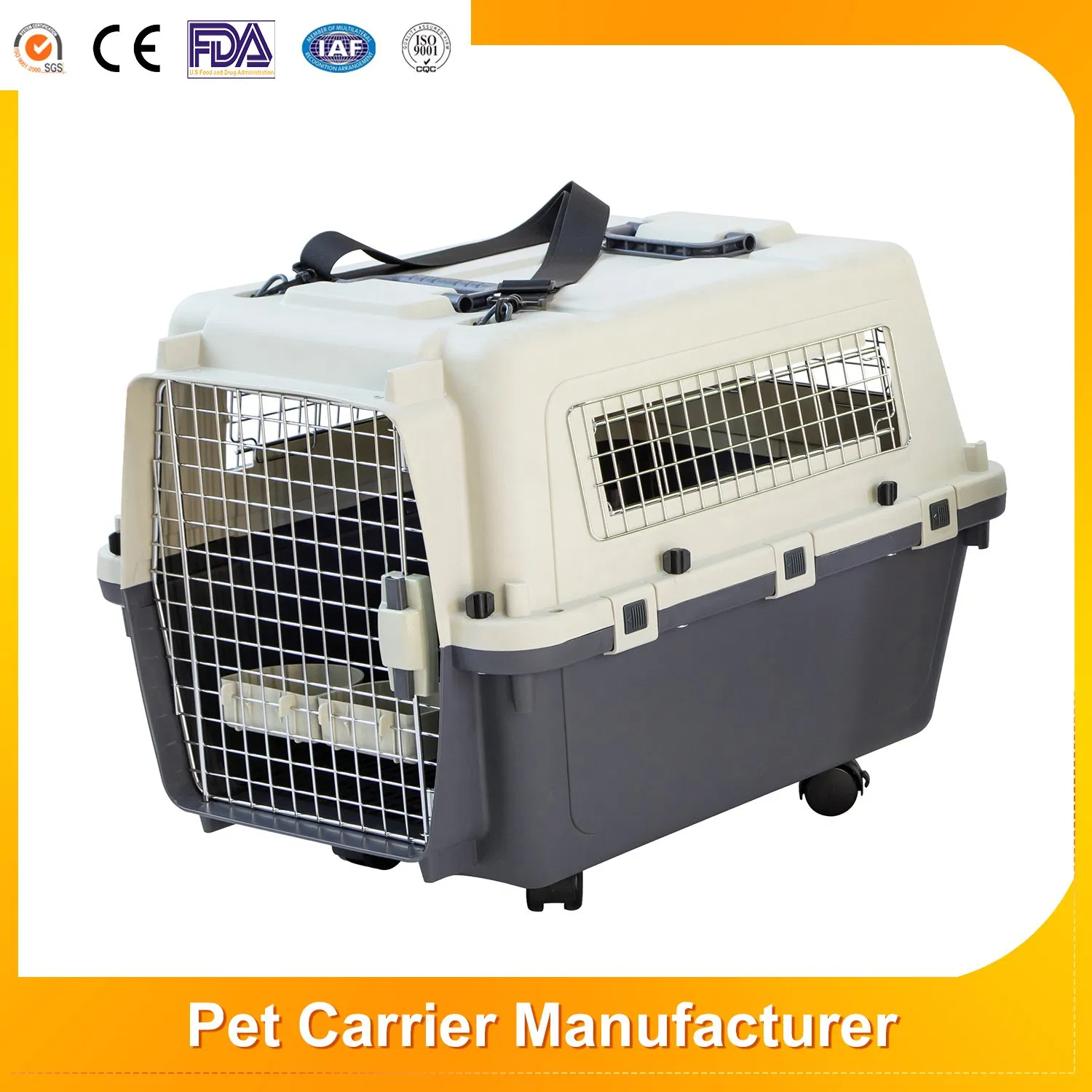 High Quality Durable Large Kennel Houses Outdoor Travel Pet Carrier Air Box Approved Dog Transport Plastic Dog Cage