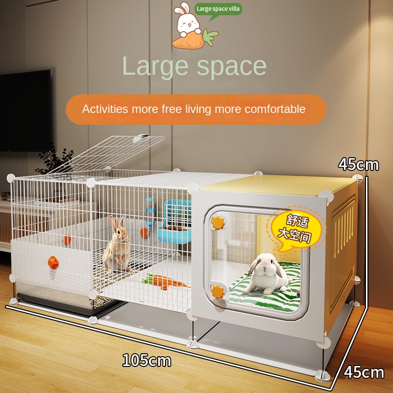 Oversized Dutch Pig Guinea Pig Dwarf Rabbit Cage Solid Pattern Anti-Splash Urine Toilet Simple Plastic House for Small Animals