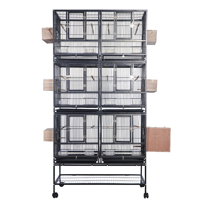 Large Removable Manufacturer Stackable Breeder Custom Big Metal Aviary Breeding Parrot Pigeon Budgie Bird Cage with Divider