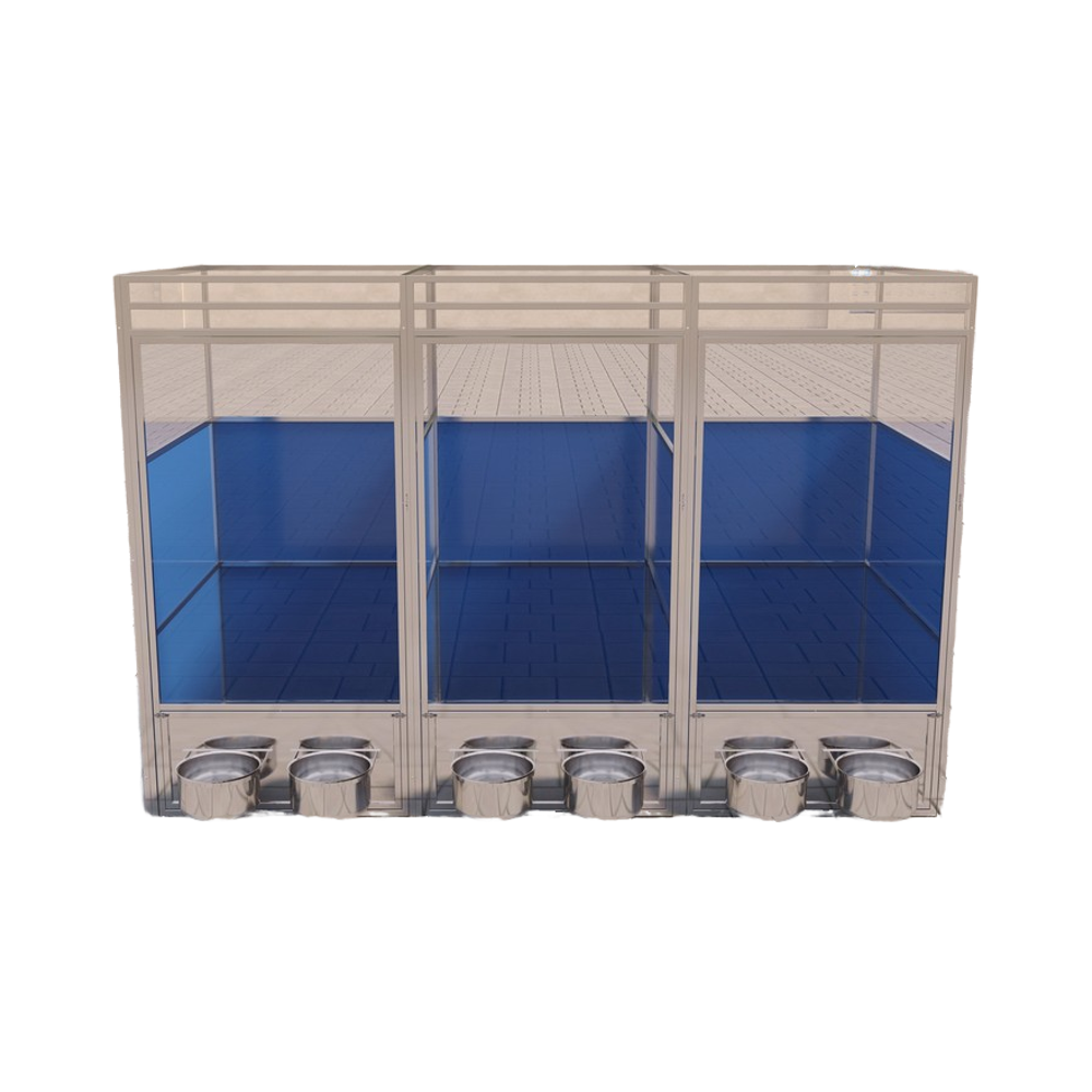 Stainless Steel Dog Kennels Large Dog Cage with Bowl Swivel Feeding System for Indoor &amp;outdoor