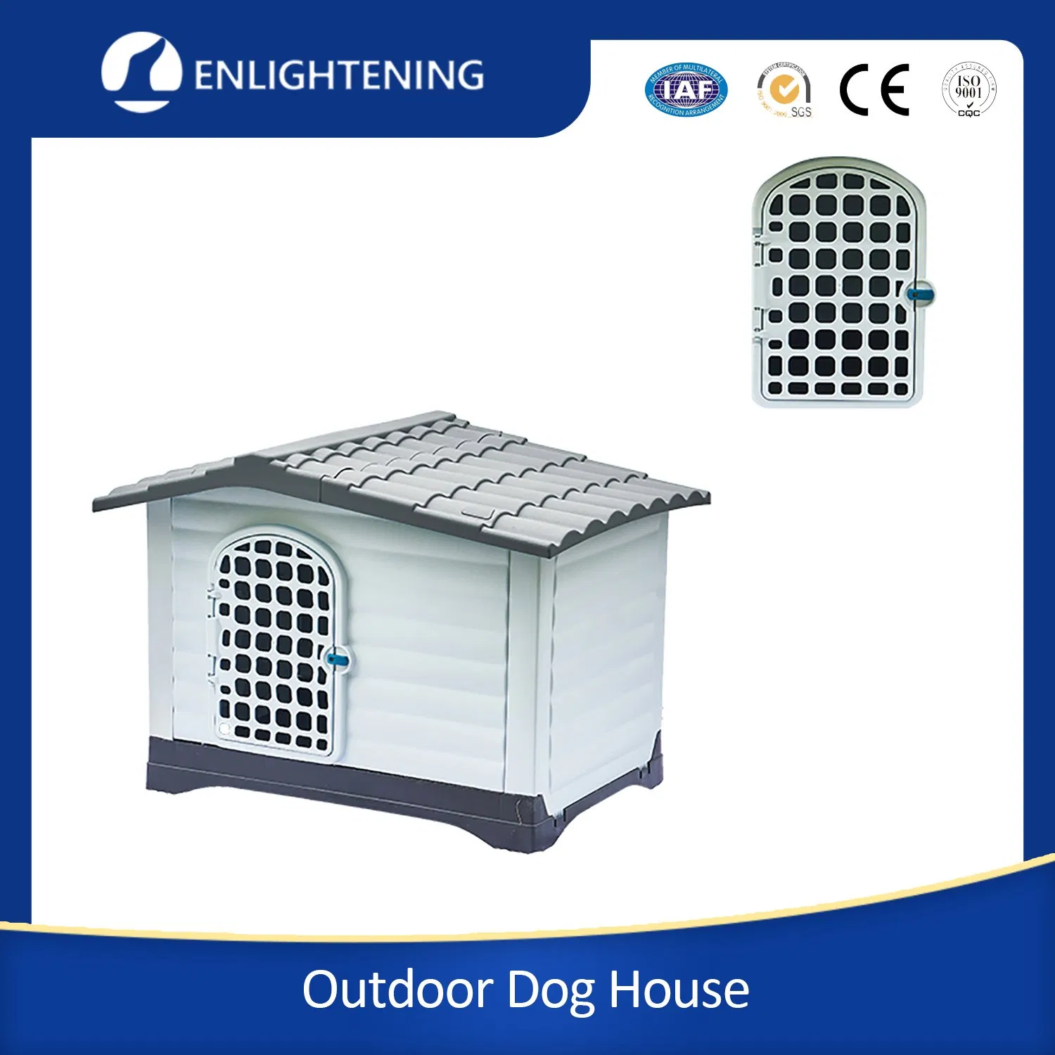 Wholesale Two Doors Outdoor Indoor Waterproof Plastic Pet Dog House Dog Kennel Removable Breathable OEM Custom Modern Luxury Plastic Dog House
