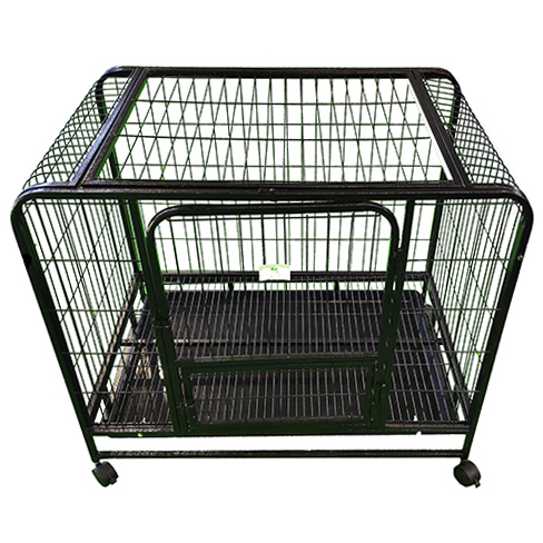 Factory Wholesale Half Foldable Portable Dog Cage Heavy Duty Breathable Steel Wire Enclosure Animal Pattern Metal Design