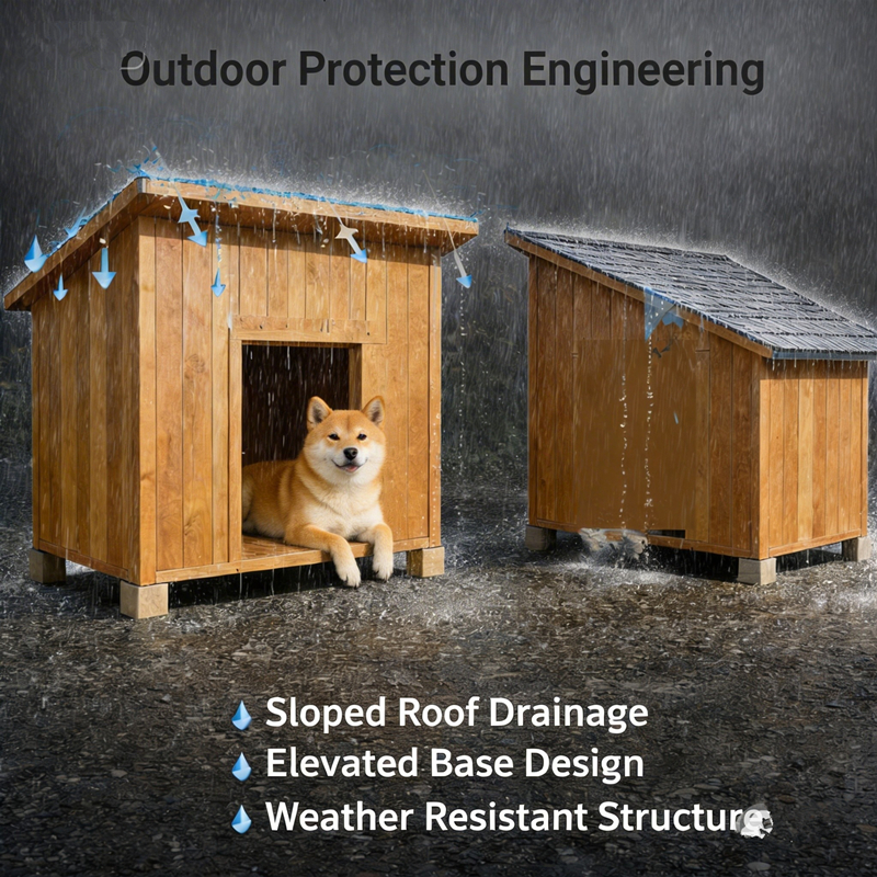 Breathable Outdoor Wooden Dog House Kennel for Large Dogs with Triple Ventilation System GYDH-M-B-V17
