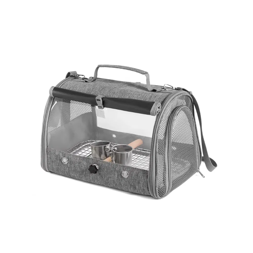 Airline Approved Bird Travel Carrier Breathable Mesh Transparent Parrot Portable Cage