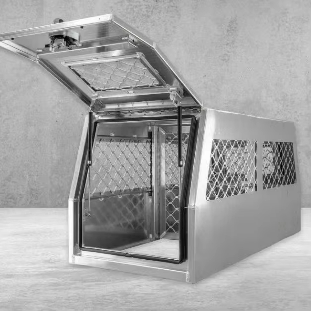 Stress-Resistant Anti-Escape Aluminum Dog Crate Large Pet Cage High-Transparency Mesh Surface Unobstructed Ventilation