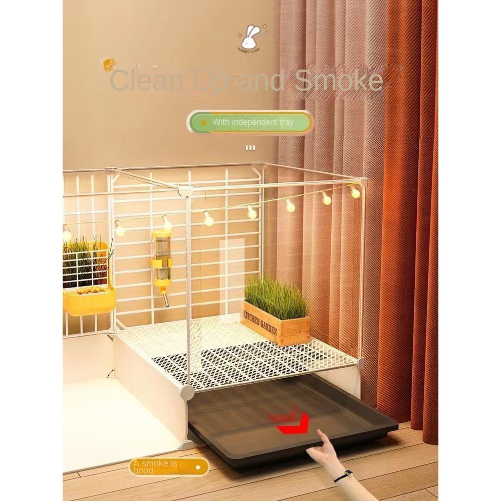OEM/ODM Large Indoor Rabbit Cage With Automatic Drip Tray, Transparent Pet House
