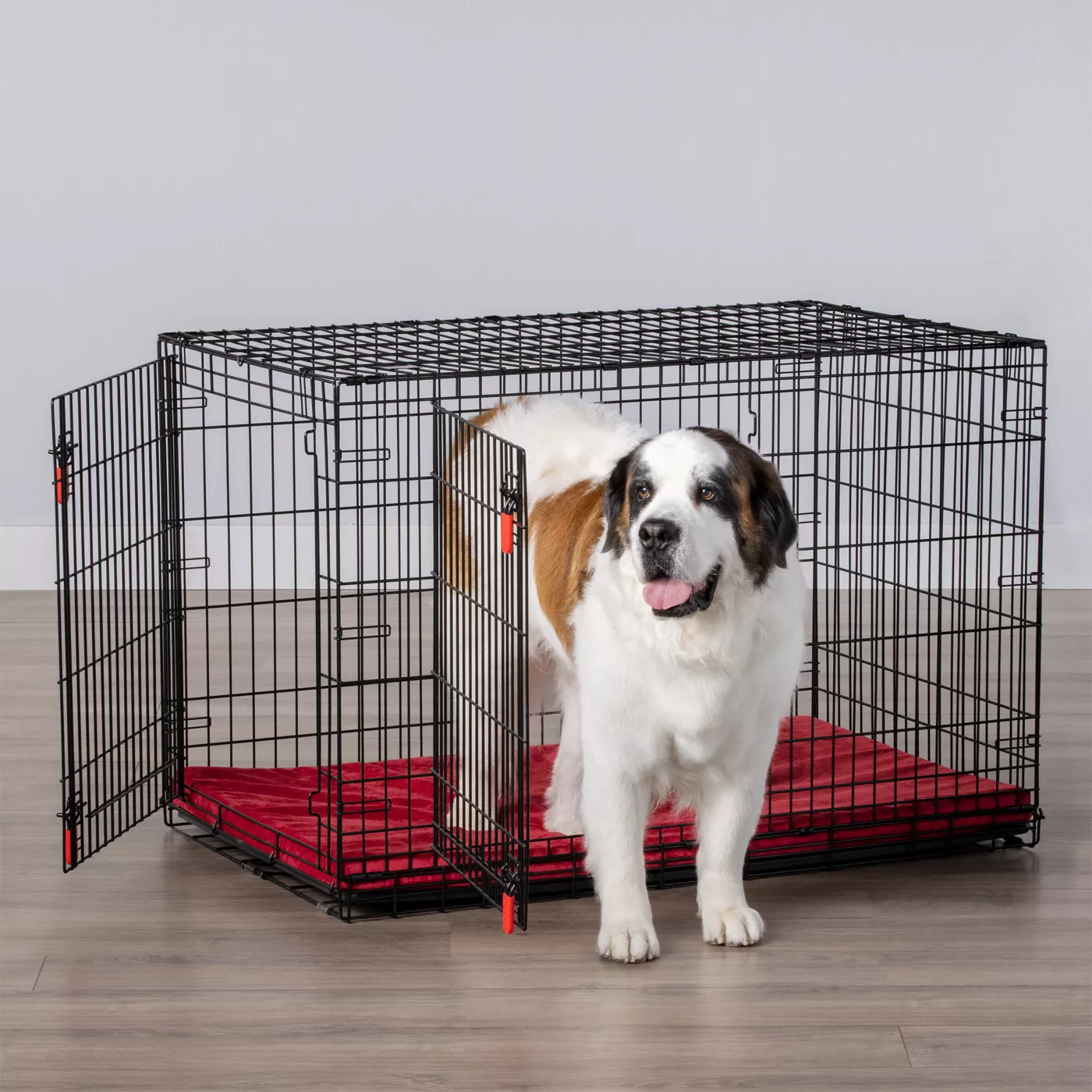 DIY Luxury Classic Wired Foldable Heavy Duty Dog Crate Large Dog Cage Strong Metal Dog Kennels with Plastic Tray and Box