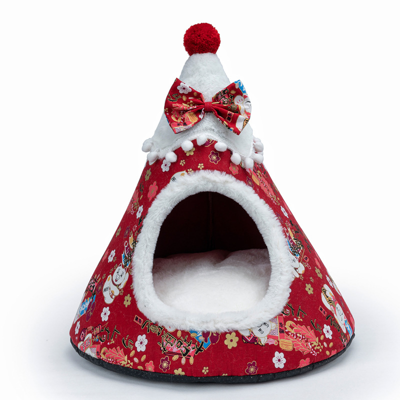 Winter Warm Soft Comfortable Christmas Cozy Nesk Bed Cat House Pet for Small Dogs