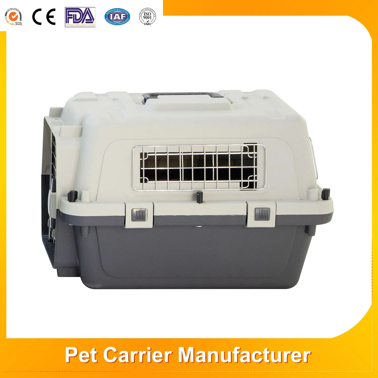 Factory Custom Outdoor Travel Airline Pet Carrier Consignment Collapsible Plastic Supplier Airline Approved Dog Cage