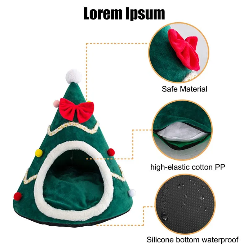 Winter Warm Soft Comfortable Christmas Cozy Nesk Bed Cat House Pet for Small Dogs