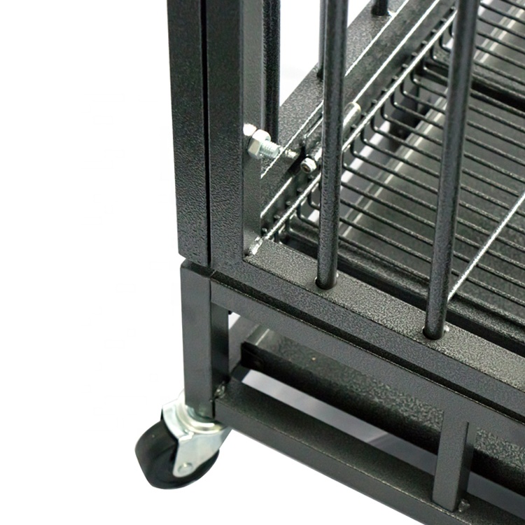 Dog Cage Crate Heavy Duty Strong Metal Kennel Playpen for Large Dogs with Four Wheels