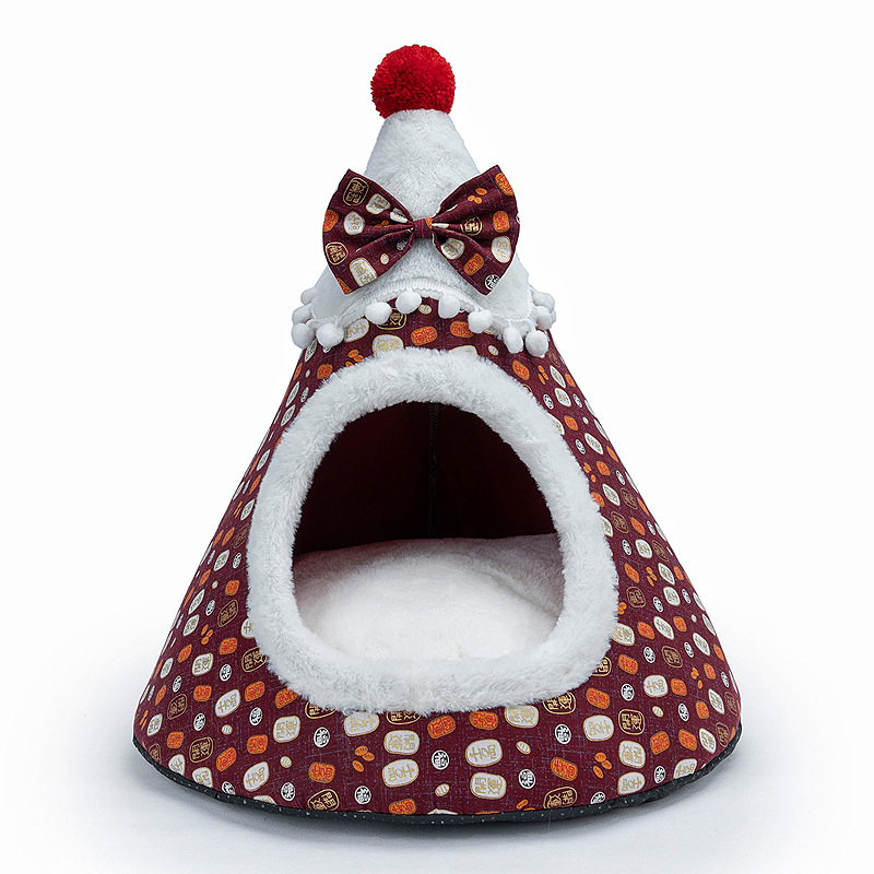 Winter Warm Soft Comfortable Christmas Cozy Nesk Bed Cat House Pet for Small Dogs